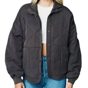 BLANK NYC Women's Medium Moonless Night Quilted Black Jacket